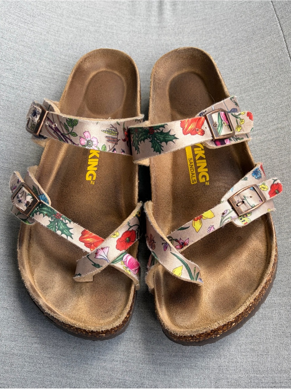 Floral Double-Strap Sandals